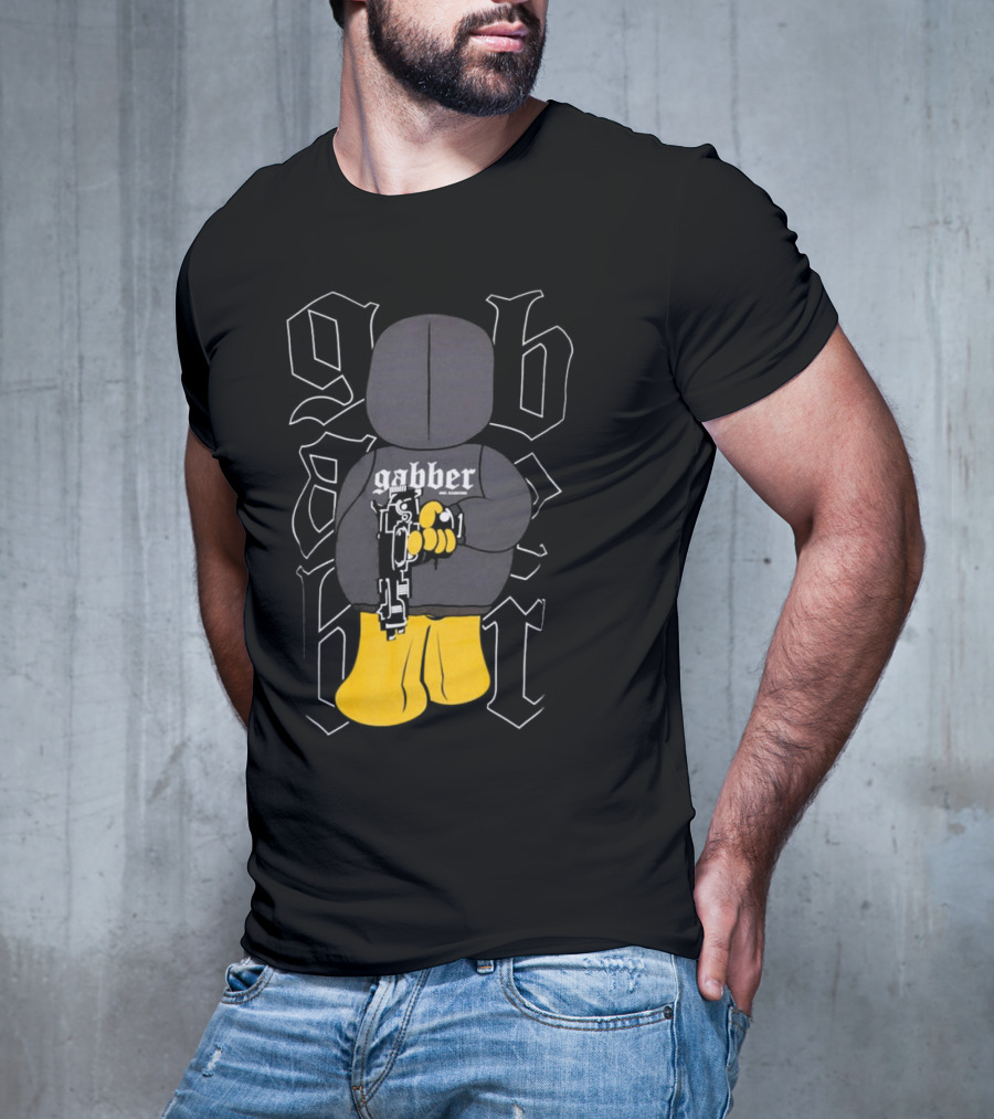 Paul Elstak Gabber Wanna Play Iconic Gabber Character With Toy Gun T-Shirt