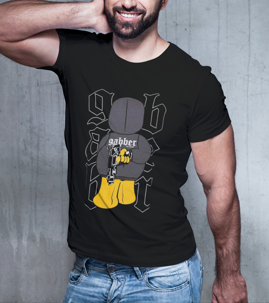 Paul Elstak Gabber Wanna Play Iconic Gabber Character With Toy Gun T-Shirt