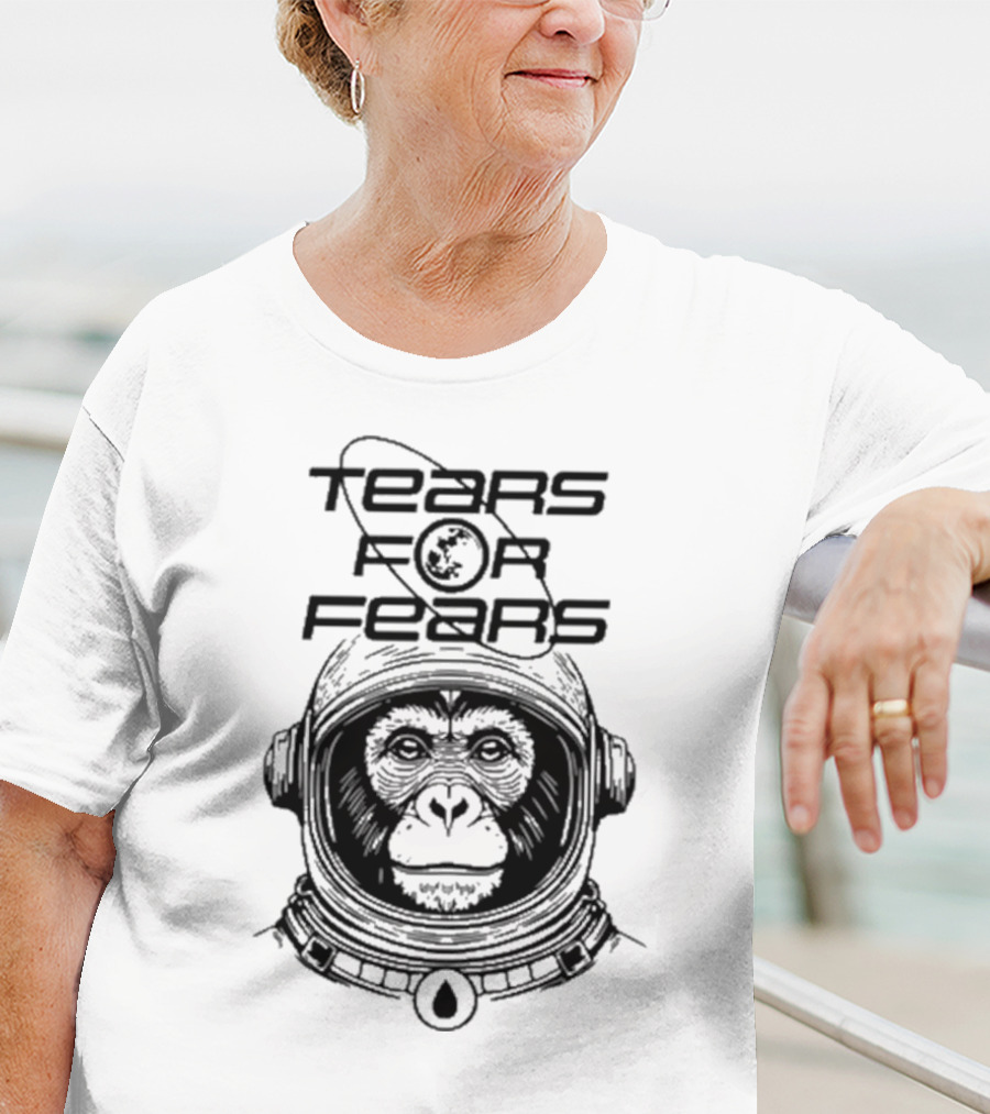 Tears For Fears Space Monkey Astronaut With Planet And Teardrop Helmet T-Shirt