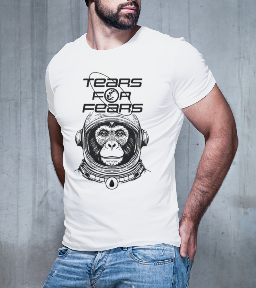 Tears For Fears Space Monkey Astronaut With Planet And Teardrop Helmet T-Shirt