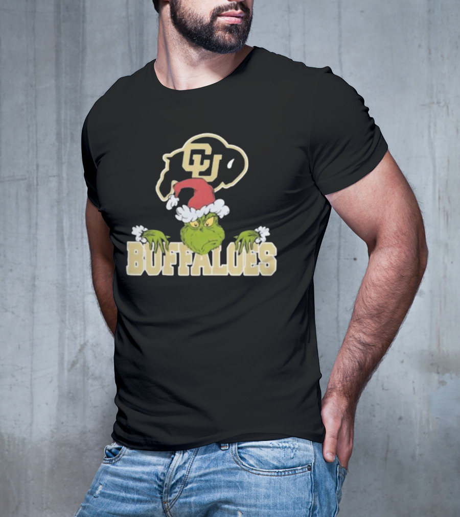 NCAA Colorado Buffaloes Grinch Christmas Football T-Shirt