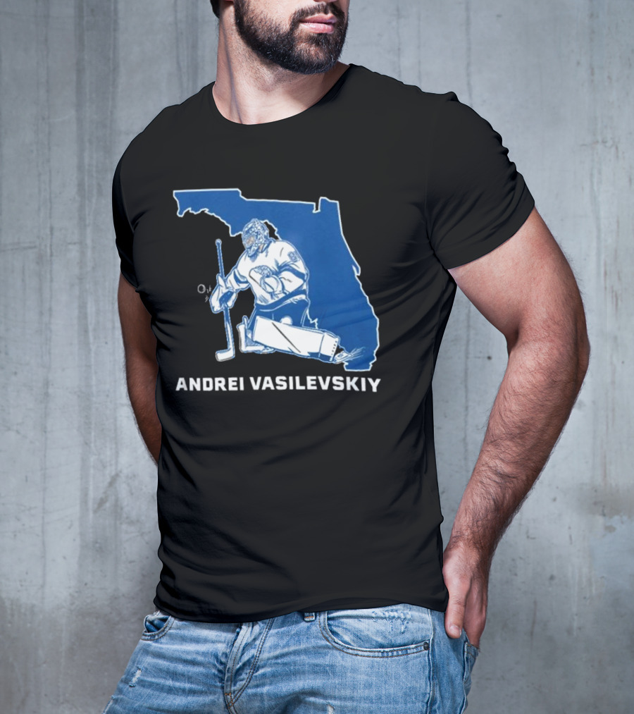 Andrei Vasilevskiy Tampa Bay Hockey Florida Map T-Shirt