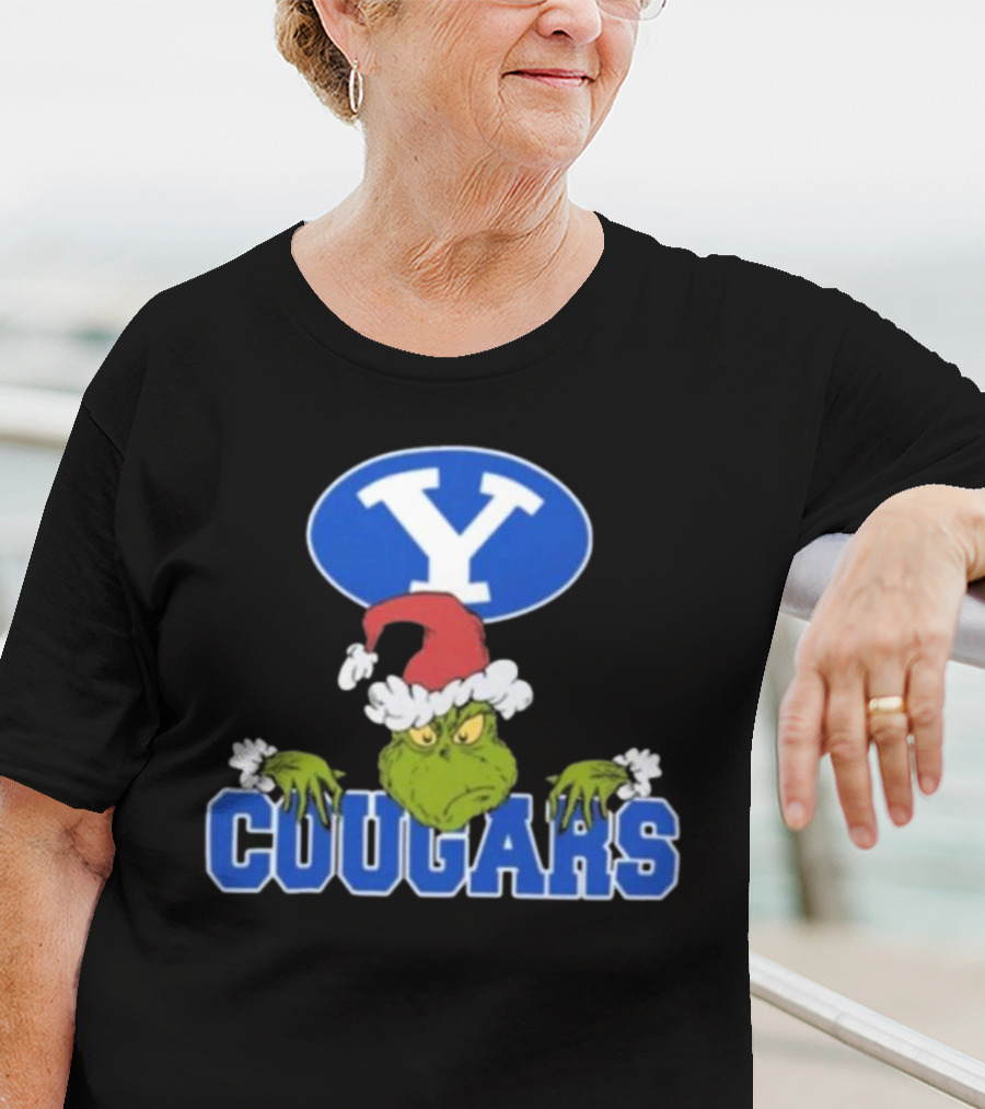 BYU Cougars Grinch Christmas NCAA Football T-Shirt