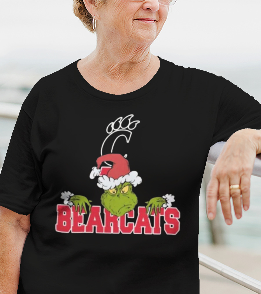 NCAA Cincinnati Bearcats Grinch Christmas Football T-Shirt