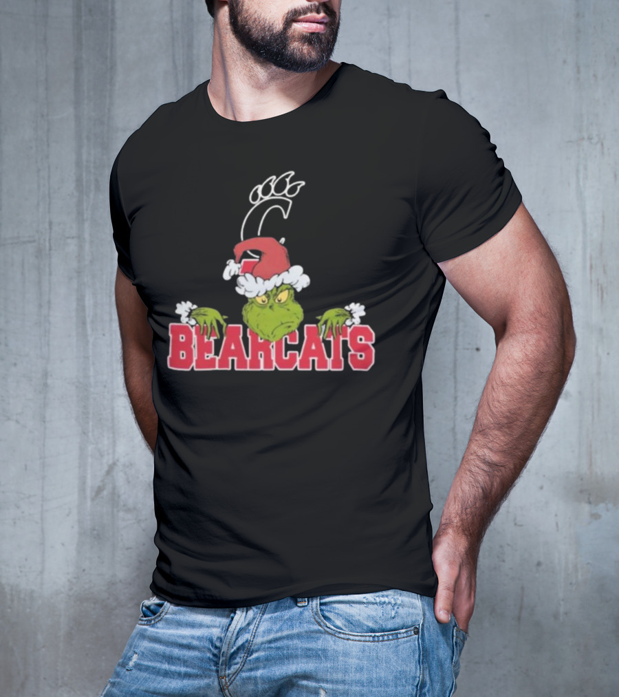 NCAA Cincinnati Bearcats Grinch Christmas Football T-Shirt