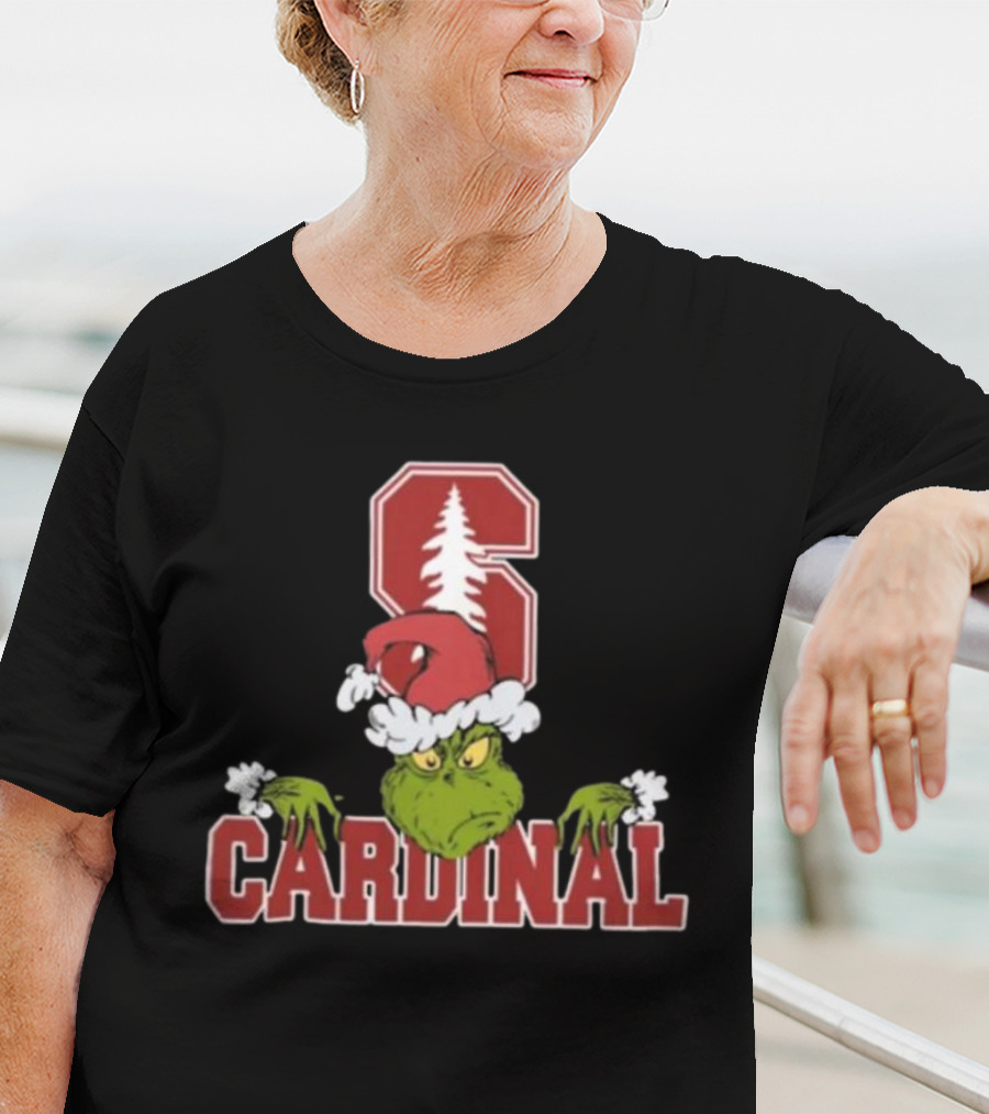 NCAA Stanford Cardinal Grinch Christmas Football T-Shirt
