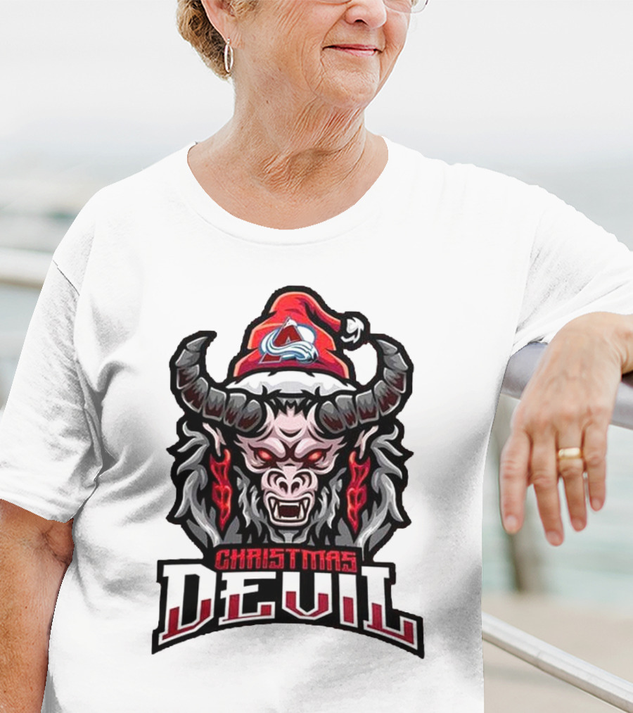 Christmas Devil Colorado Avalanche Krampus NHL Christmas T-Shirt