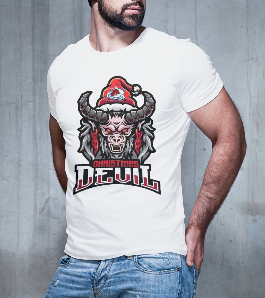 Christmas Devil Colorado Avalanche Krampus NHL Christmas T-Shirt