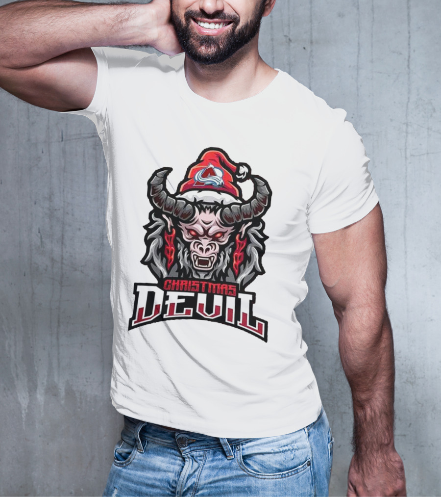 Christmas Devil Colorado Avalanche Krampus NHL Christmas T-Shirt