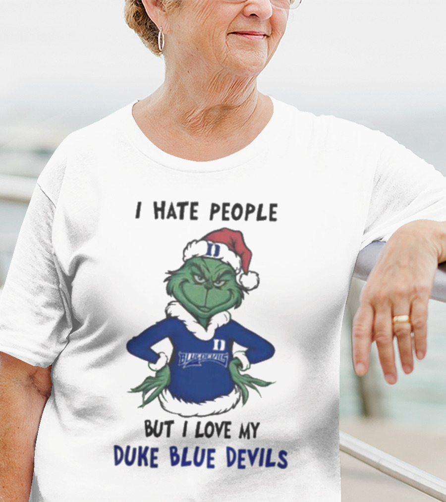 I Hate People Grinch Loves Duke Blue Devils Merry Christmas T-Shirt