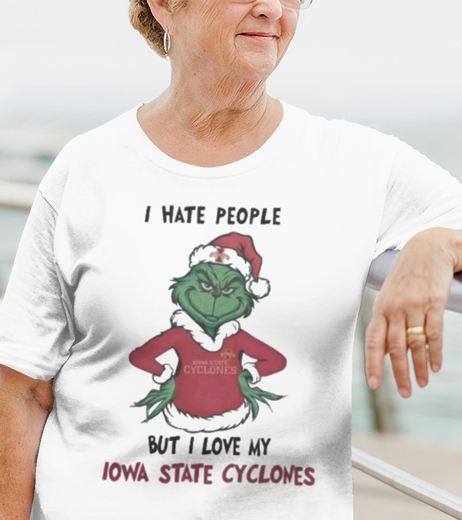 I Hate People But I Love My Iowa State Cyclones Grinch Christmas T-Shirt