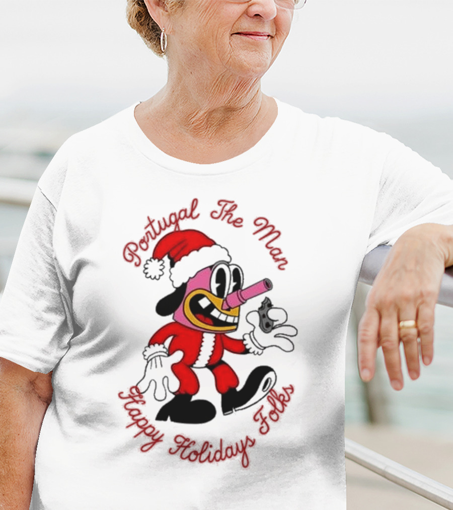 Portugal The Man Happy Holidays Folks Santa Character Act Now T-Shirt