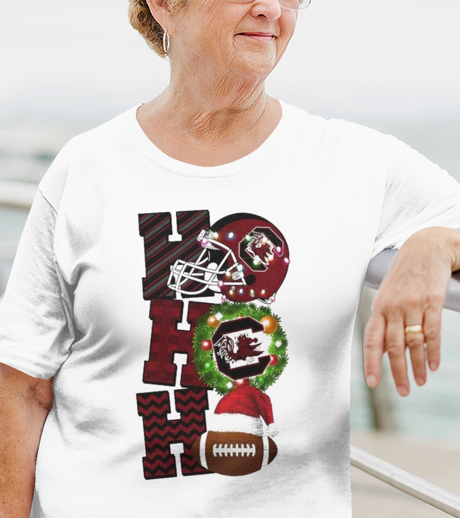 South Carolina Gamecocks Ho Ho Ho Christmas Football Game Day T-Shirt