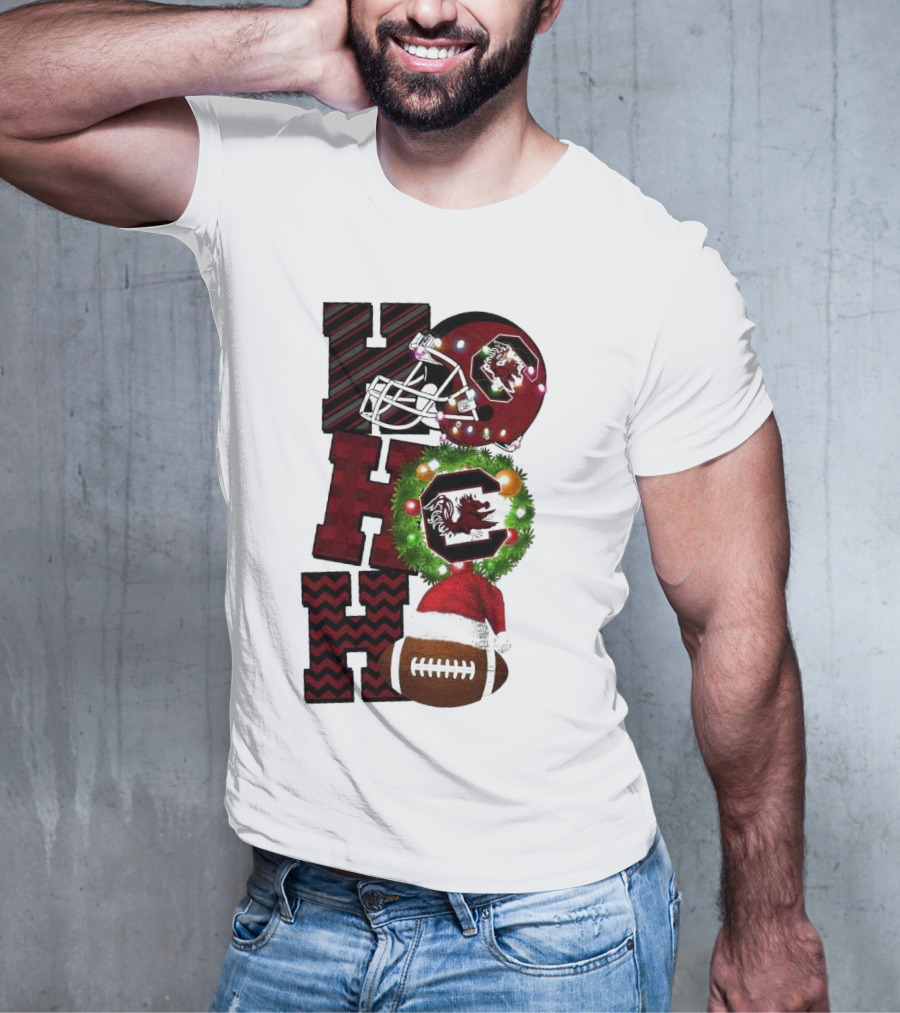 South Carolina Gamecocks Ho Ho Ho Christmas Football Game Day T-Shirt