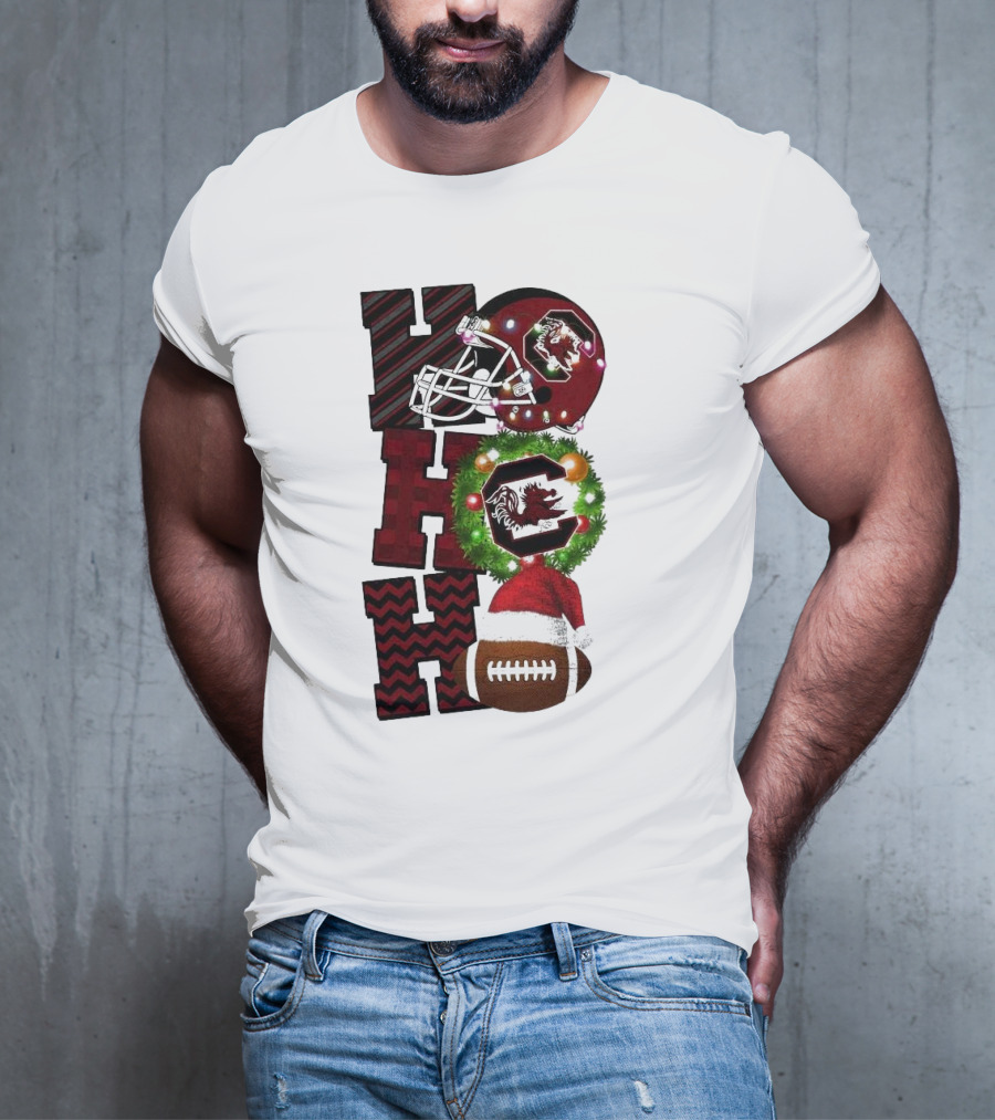 South Carolina Gamecocks Ho Ho Ho Christmas Football Game Day T-Shirt