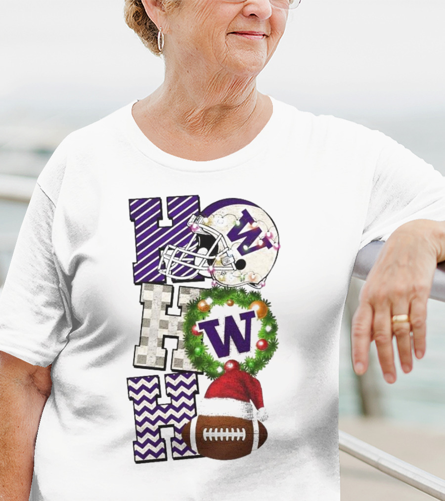Washington Huskies Football Ho Ho Ho Christmas Game Day T-Shirt
