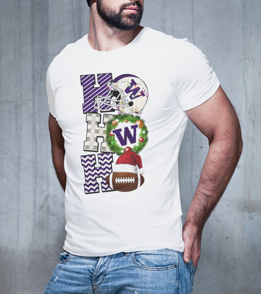 Washington Huskies Football Ho Ho Ho Christmas Game Day T-Shirt