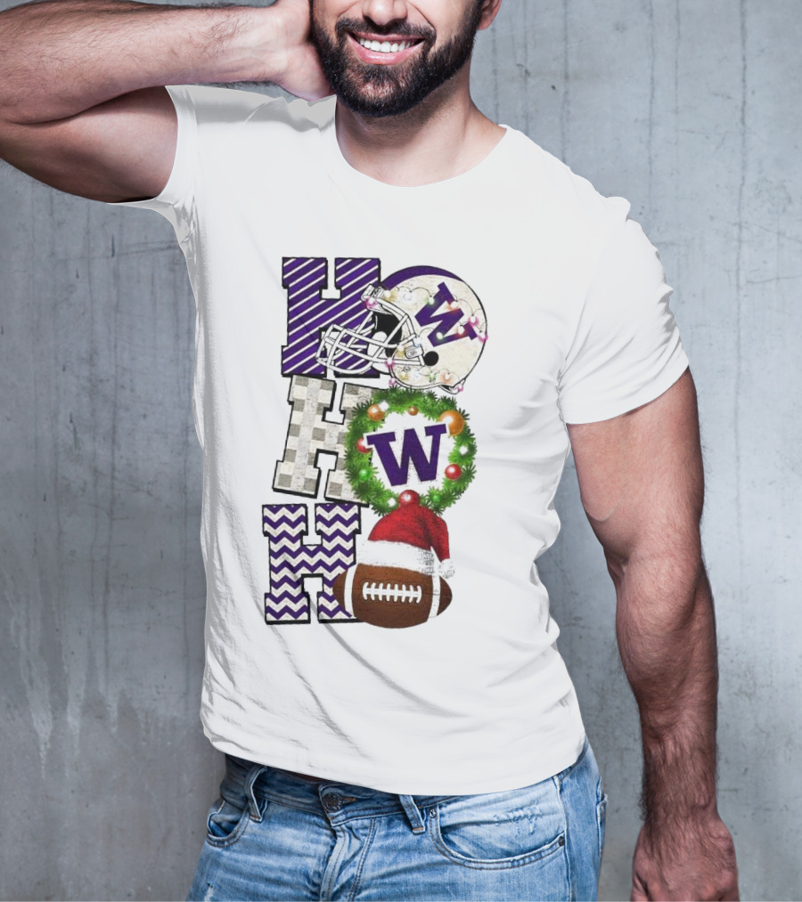 Washington Huskies Football Ho Ho Ho Christmas Game Day T-Shirt