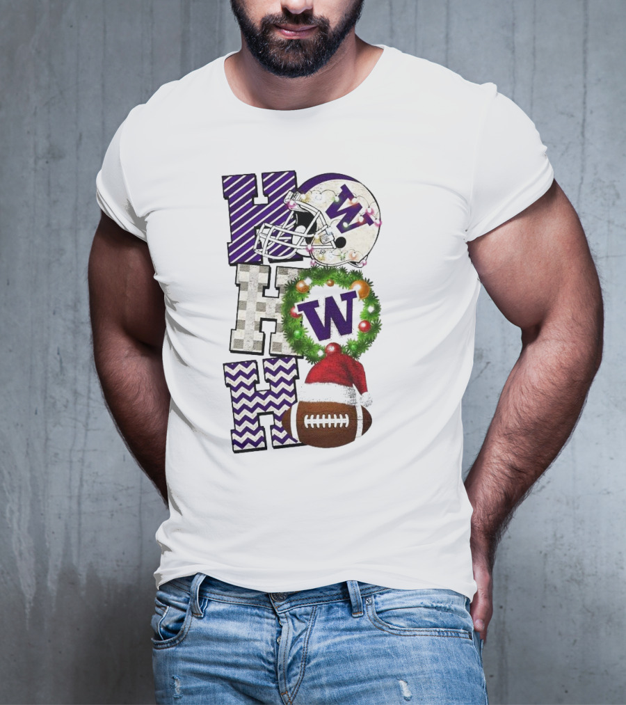 Washington Huskies Football Ho Ho Ho Christmas Game Day T-Shirt