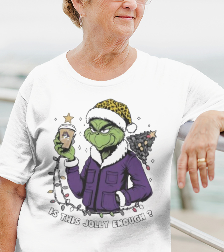East Carolina Pirates Grinch Is This Jolly Enough Merry Christmas Santa Coffee Cup T-Shirt