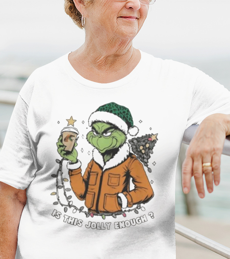Florida A&M Rattlers X Santa Grinch Holding Coffee Is This Jolly Enough Merry Christmas T-Shirt