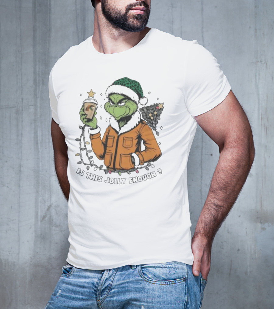 Florida A&M Rattlers X Santa Grinch Holding Coffee Is This Jolly Enough Merry Christmas T-Shirt