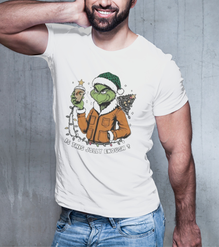 Florida A&M Rattlers X Santa Grinch Holding Coffee Is This Jolly Enough Merry Christmas T-Shirt