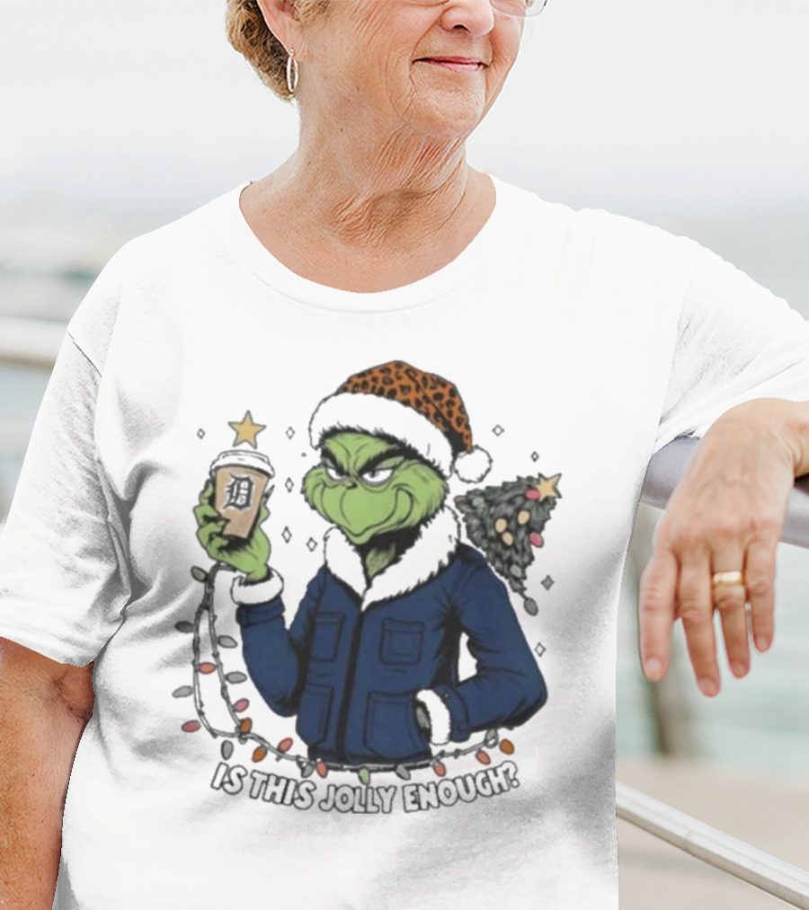 Detroit Tigers Grinch Santa Is This Jolly Enough Merry Christmas T-Shirt