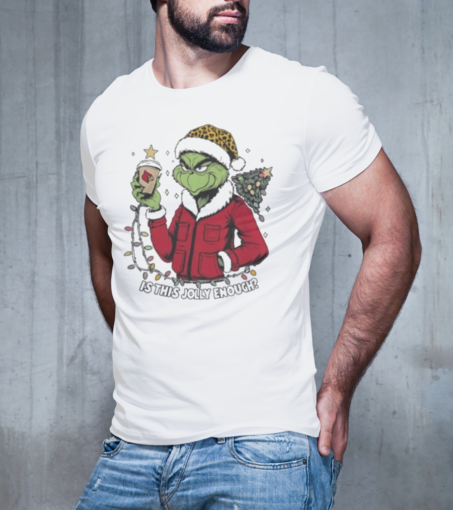 Louisville Cardinals Grinch Santa Is This Jolly Enough Merry Christmas T-Shirt