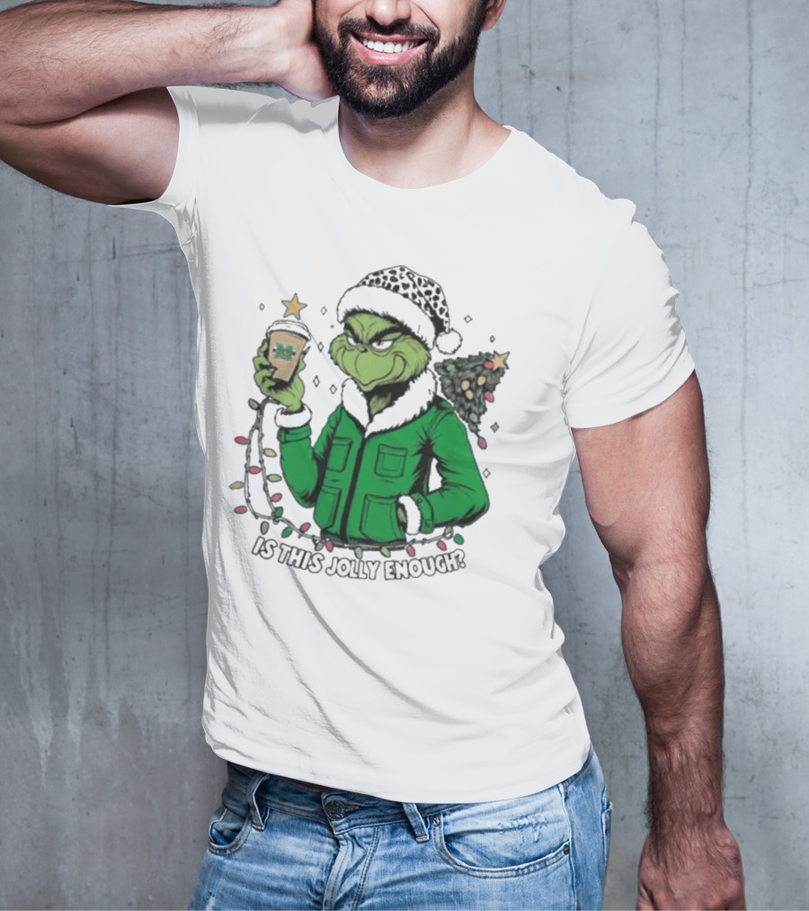 Marshall Thundering Herd Santa Grinch Is This Jolly Enough Merry Christmas T-Shirt