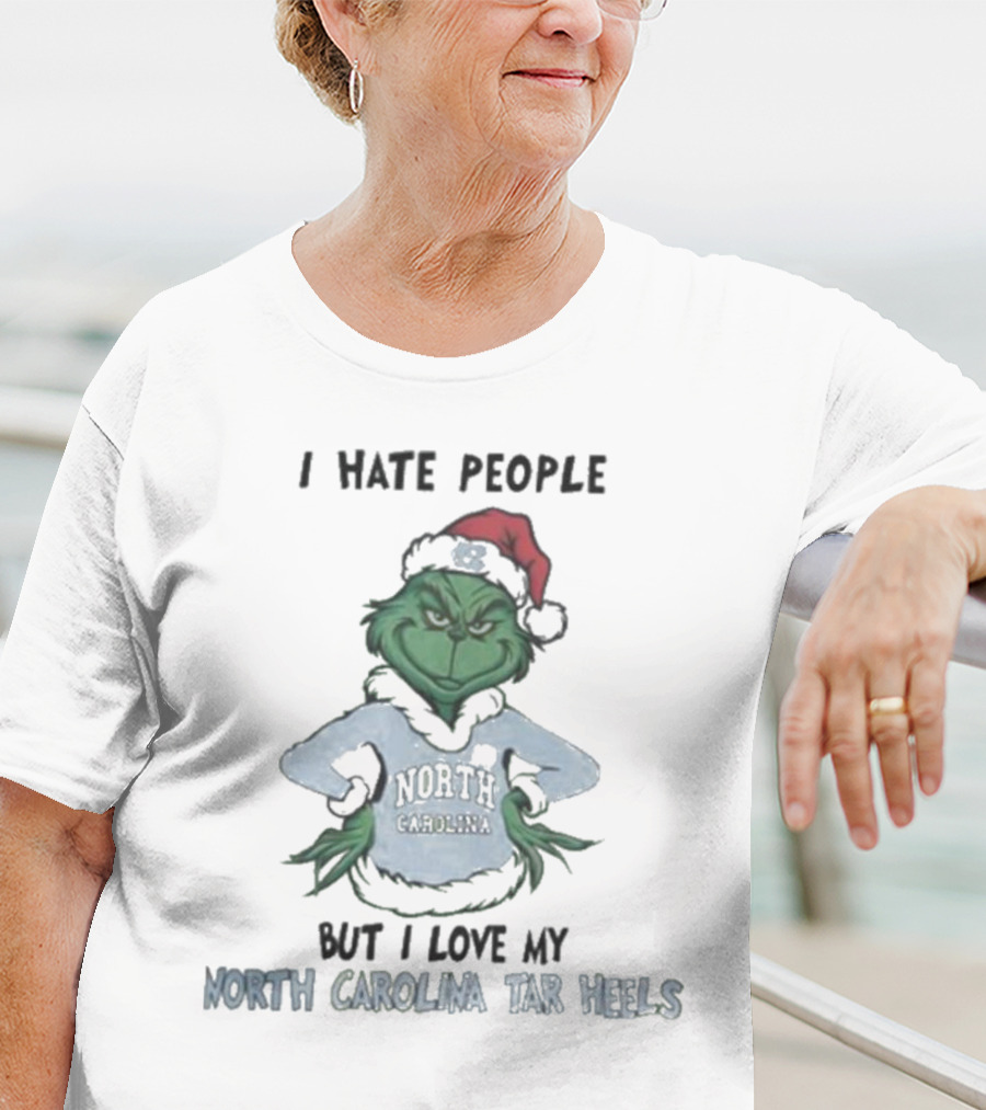 I Hate People Grinch Loves North Carolina Tar Heels Merry Christmas T-Shirt