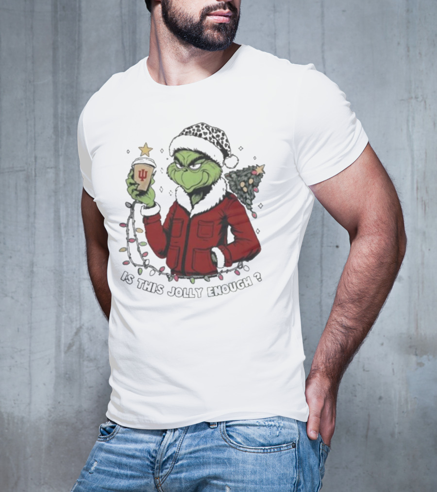 Indiana Hoosiers Grinch Is This Jolly Enough Merry Christmas T-Shirt