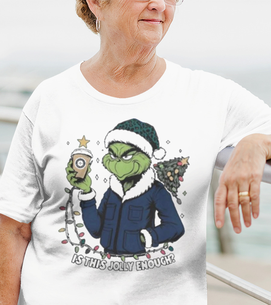 Seattle Mariners Grinch Christmas Jolly Enough Holiday Magic T-Shirt