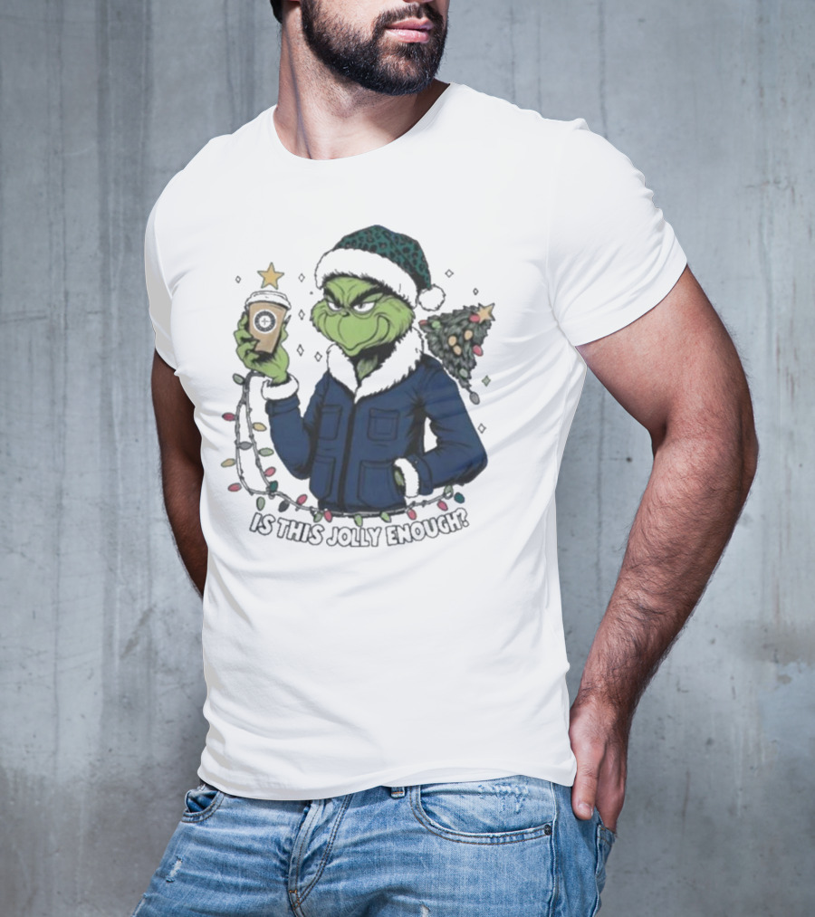 Seattle Mariners Grinch Christmas Jolly Enough Holiday Magic T-Shirt