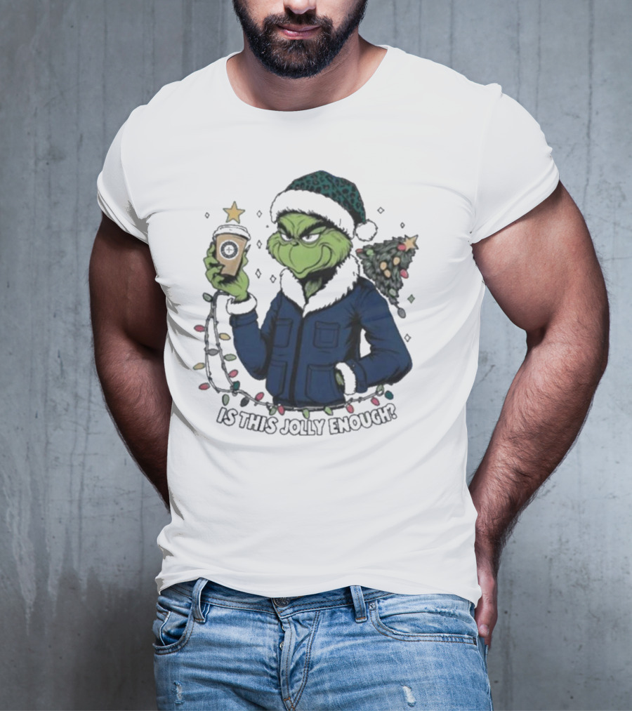 Seattle Mariners Grinch Christmas Jolly Enough Holiday Magic T-Shirt