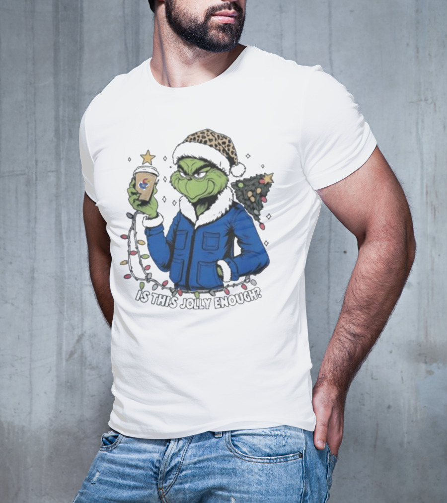 Kansas Jayhawks Grinch Is This Jolly Enough Merry Christmas T-Shirt