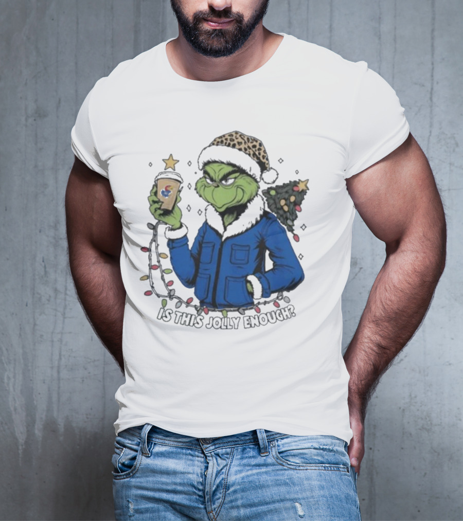 Kansas Jayhawks Grinch Is This Jolly Enough Merry Christmas T-Shirt