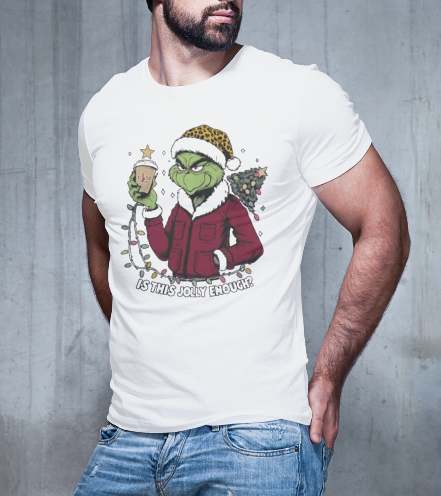ULM Warhawks Santa Grinch Coffee Christmas Is This Jolly Enough T-Shirt