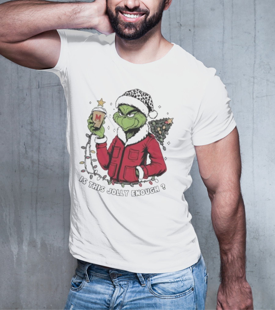 Maryland Terrapins Grinch Santa Is This Jolly Enough Merry Christmas T-Shirt