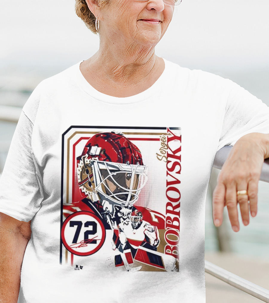 Sergei Bobrovsky 72 Collage Frame Hockey Goalie Mask Action Pose T-Shirt