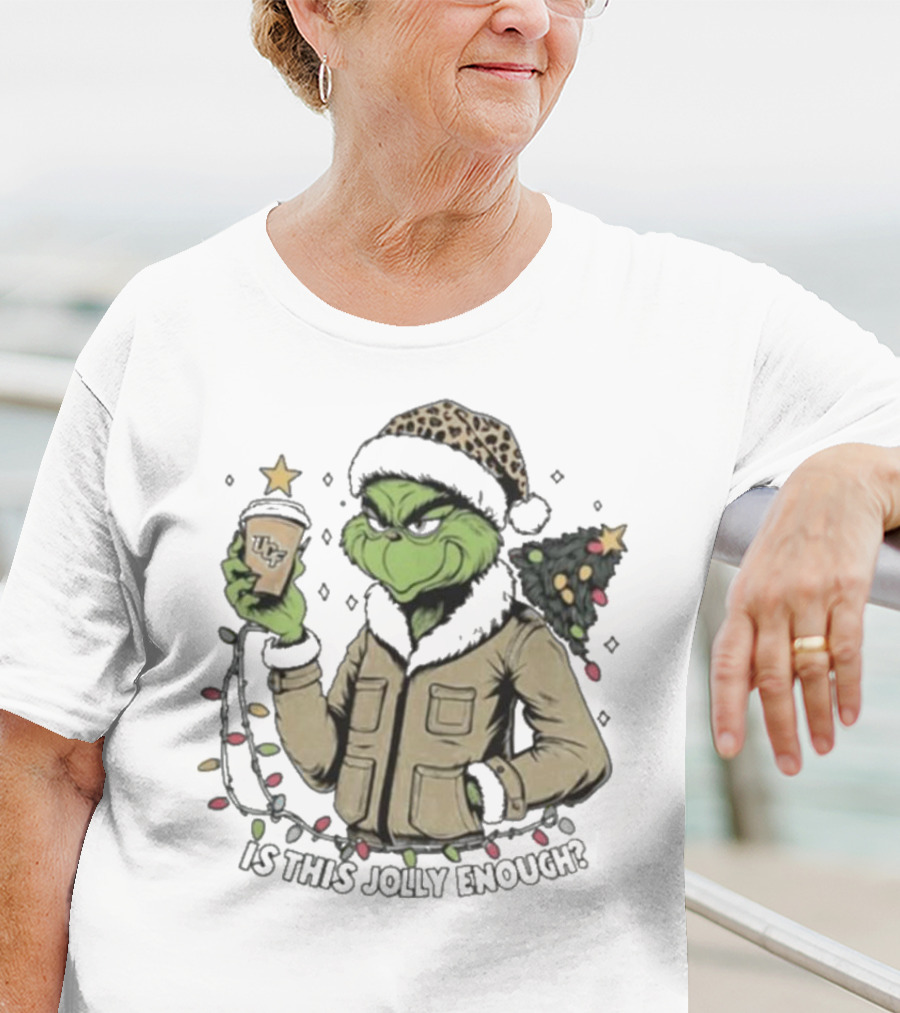 UCF Knights Grinch Santa Is This Jolly Enough Merry Christmas T-Shirt