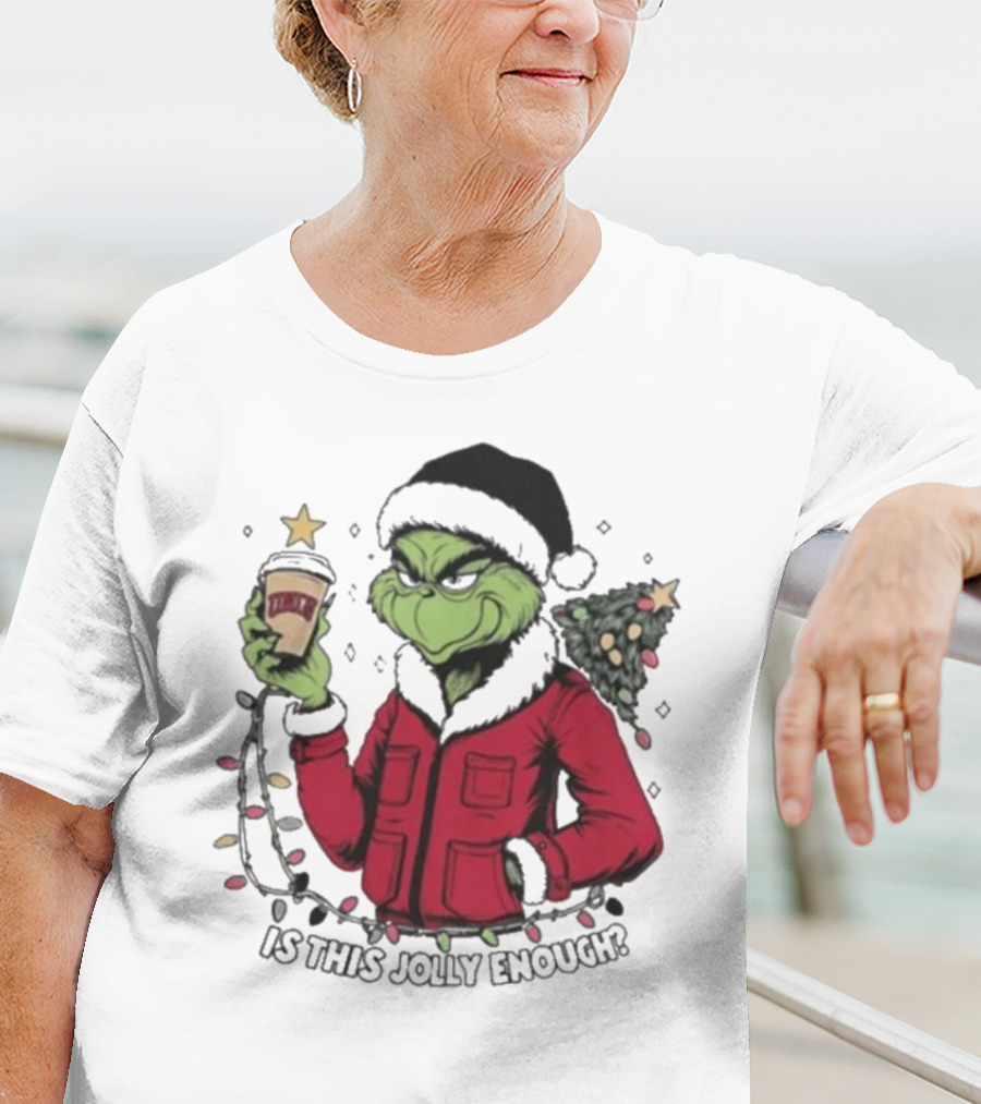 UNLV Rebels Grinch Is This Jolly Enough Merry Christmas Coffee Lights Tree T-Shirt