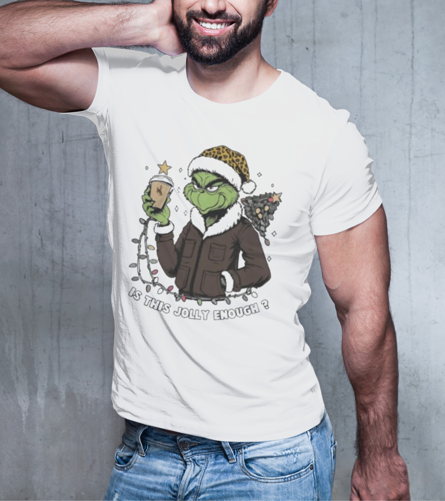 Wyoming Cowboys Grinch Santa Is This Jolly Enough Merry Christmas T-Shirt