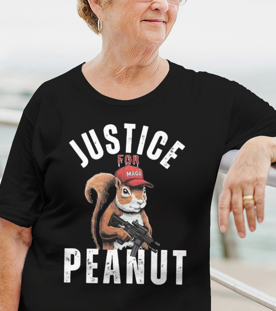 Justice For Peanut Maga Squirrel With Hat And Rifle T-Shirt