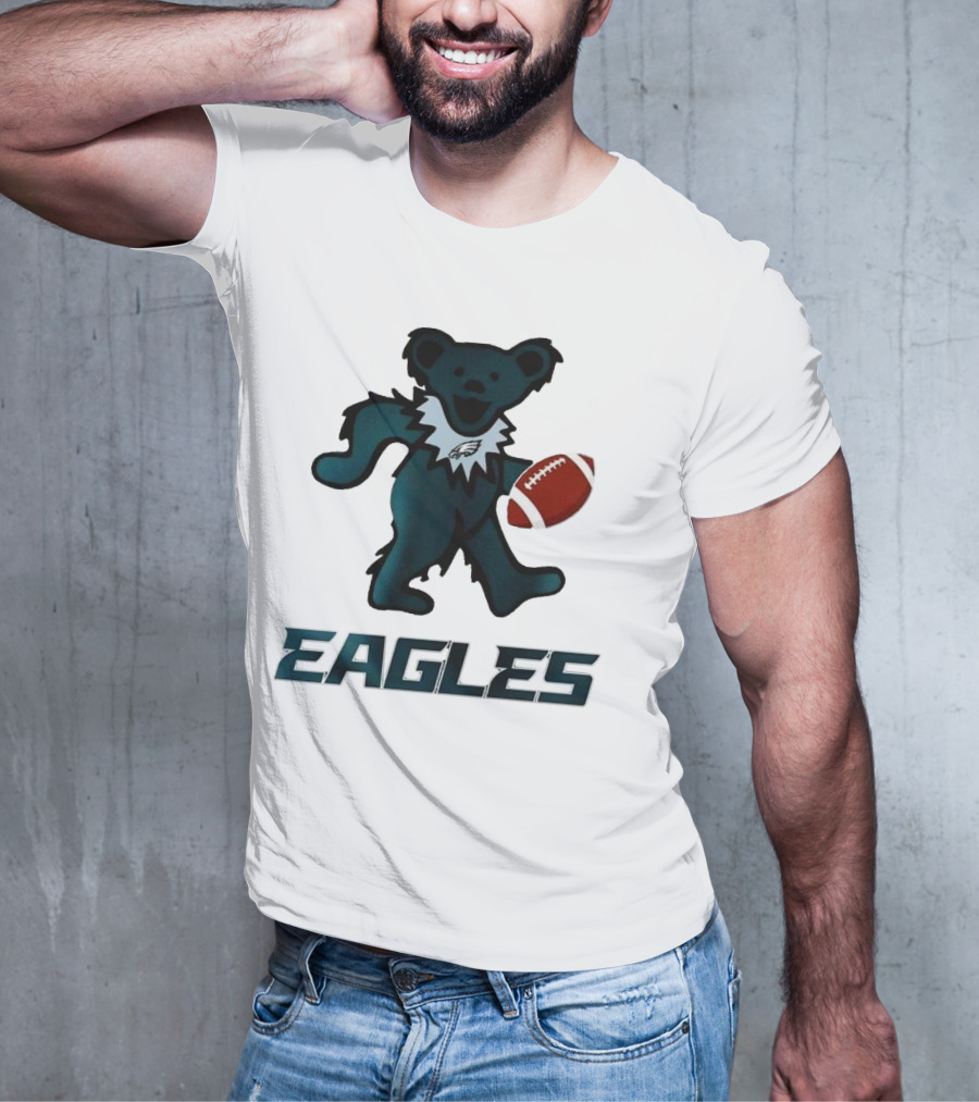 Eagles Football Bear With Grateful Dead Influence T-Shirt