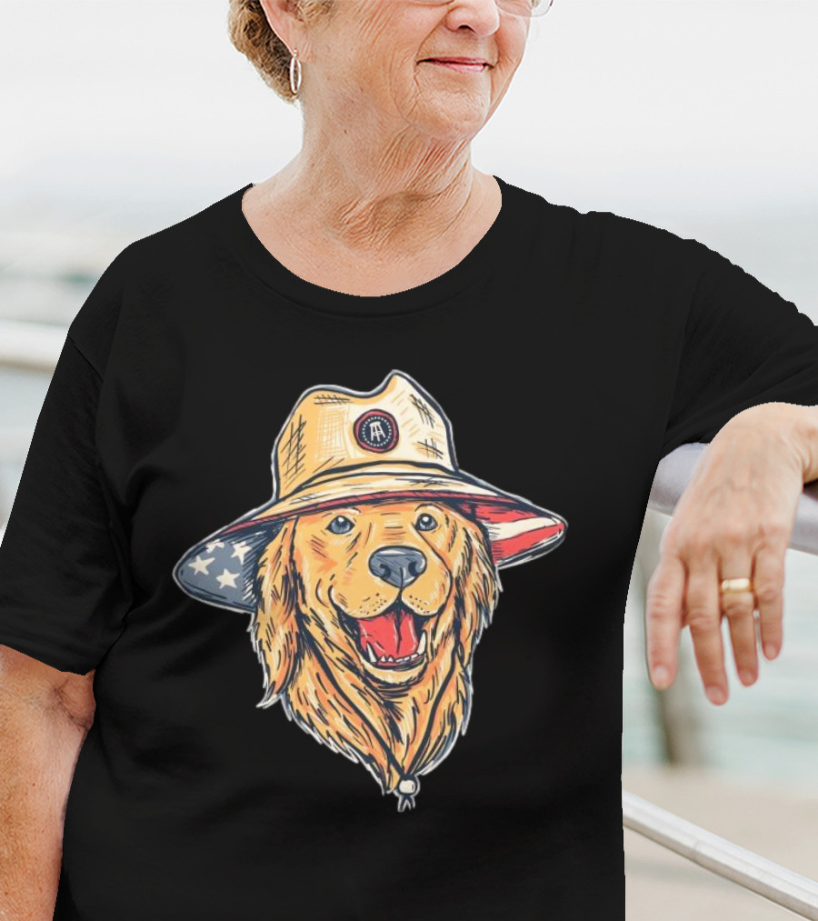 American Dog Bucket Hat USA Flag T-Shirt