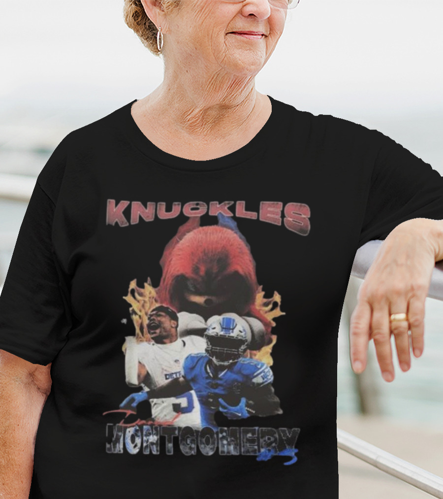 Knuckles Montgomery Detroit Lions 5 Football T-Shirt