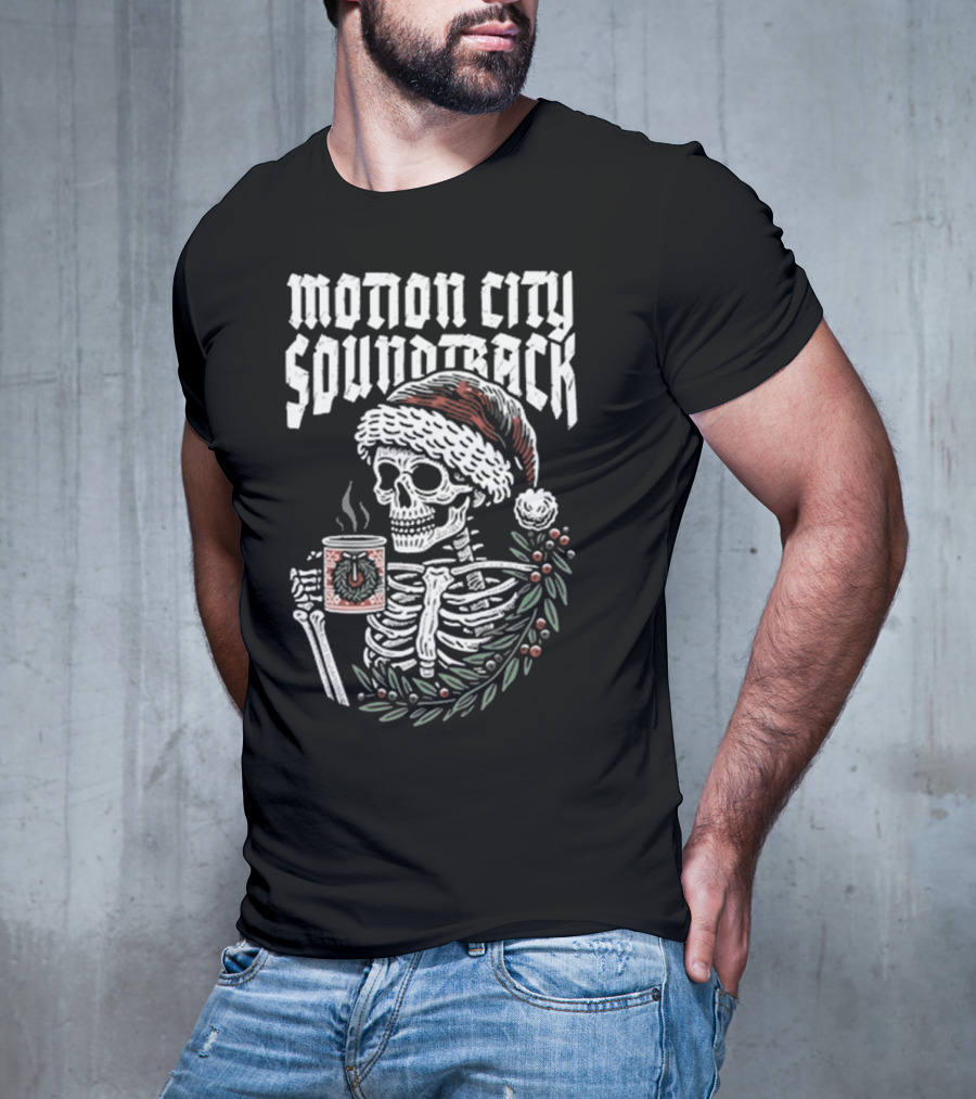 Motion City Soundtrack Skeleton Santa Hat Hot Cocoa Christmas T-Shirt