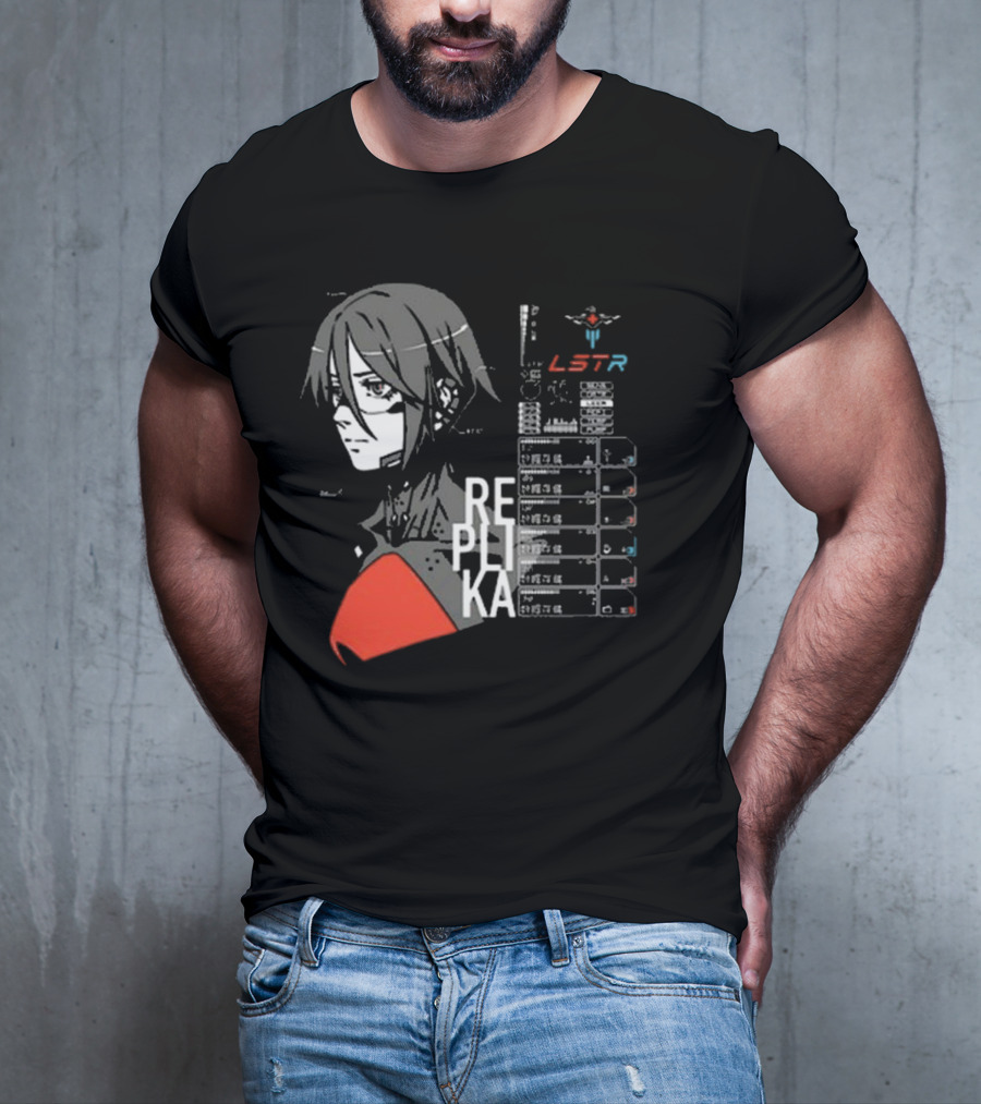 REPLIKA LSTR Wake Up Signalis Character Profile Black T-Shirt
