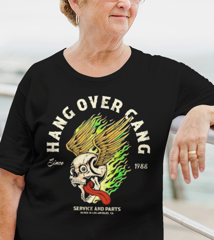 Hangover Gang Since 1988 Skull Wings Service And Parts Los Angeles CA T-Shirt